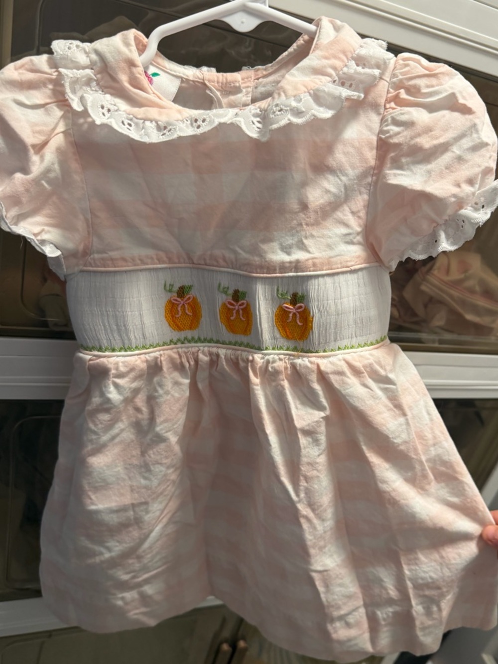 Pink Smocked Pumpkin Dress for Toddlers - Classic Short Sleeve